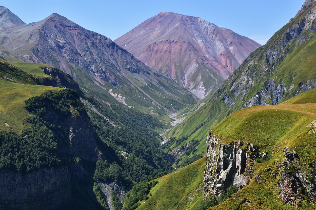 The high Caucasus mountains of Georgia, whose peaks have sheltered and shaped the Georgian people for millennia.