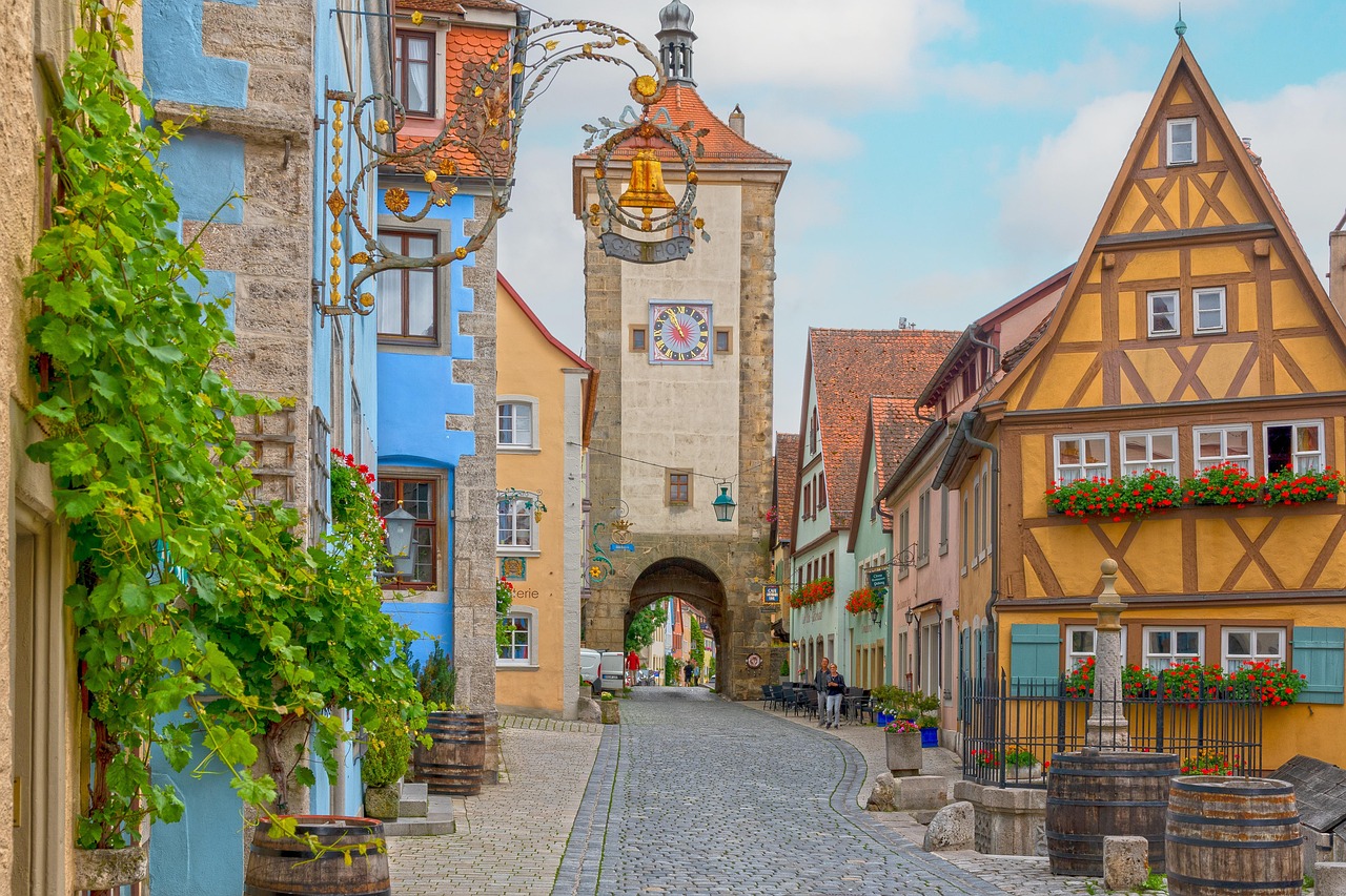 A historic German town with timber-framed houses, typical of the country's old urban heritage