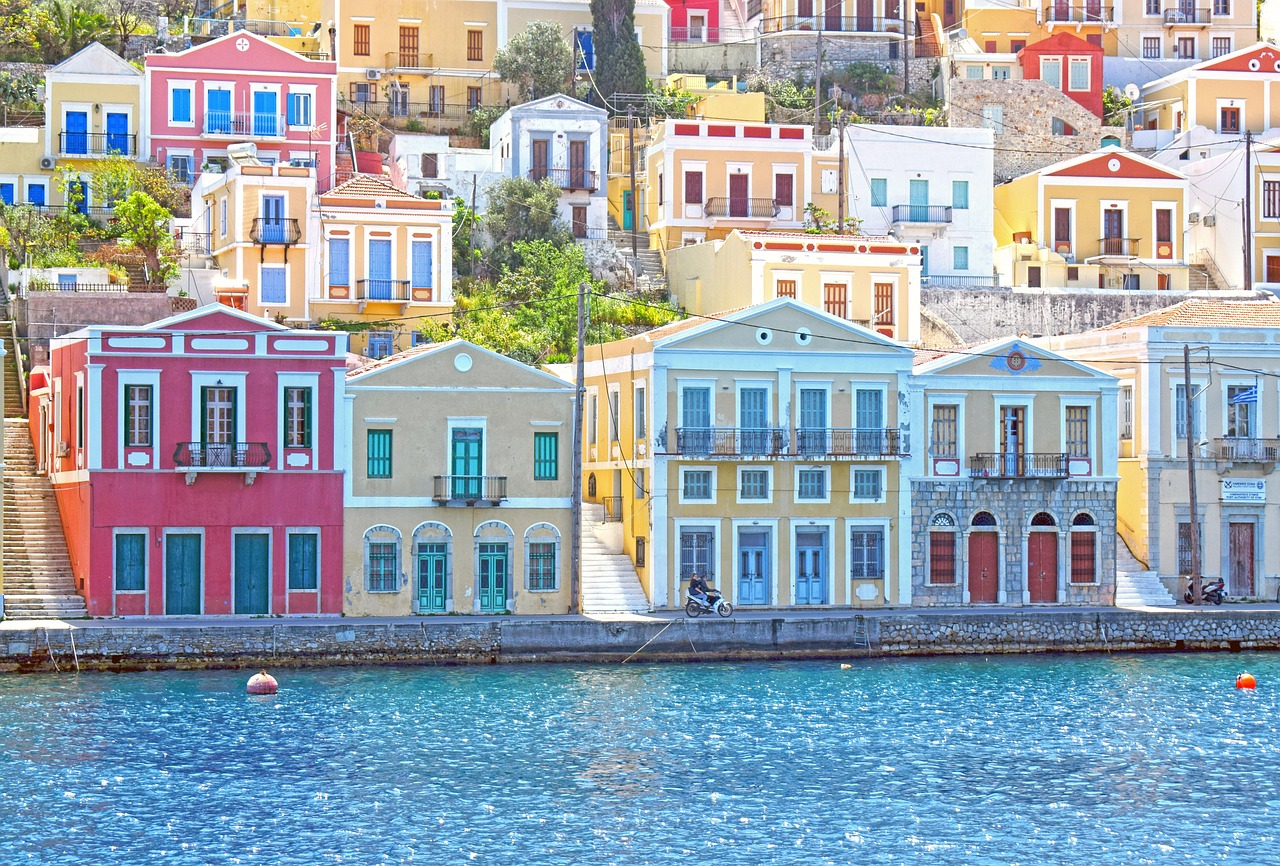 A harbor in the Greek islands, where seafaring has shaped Greek life since antiquity