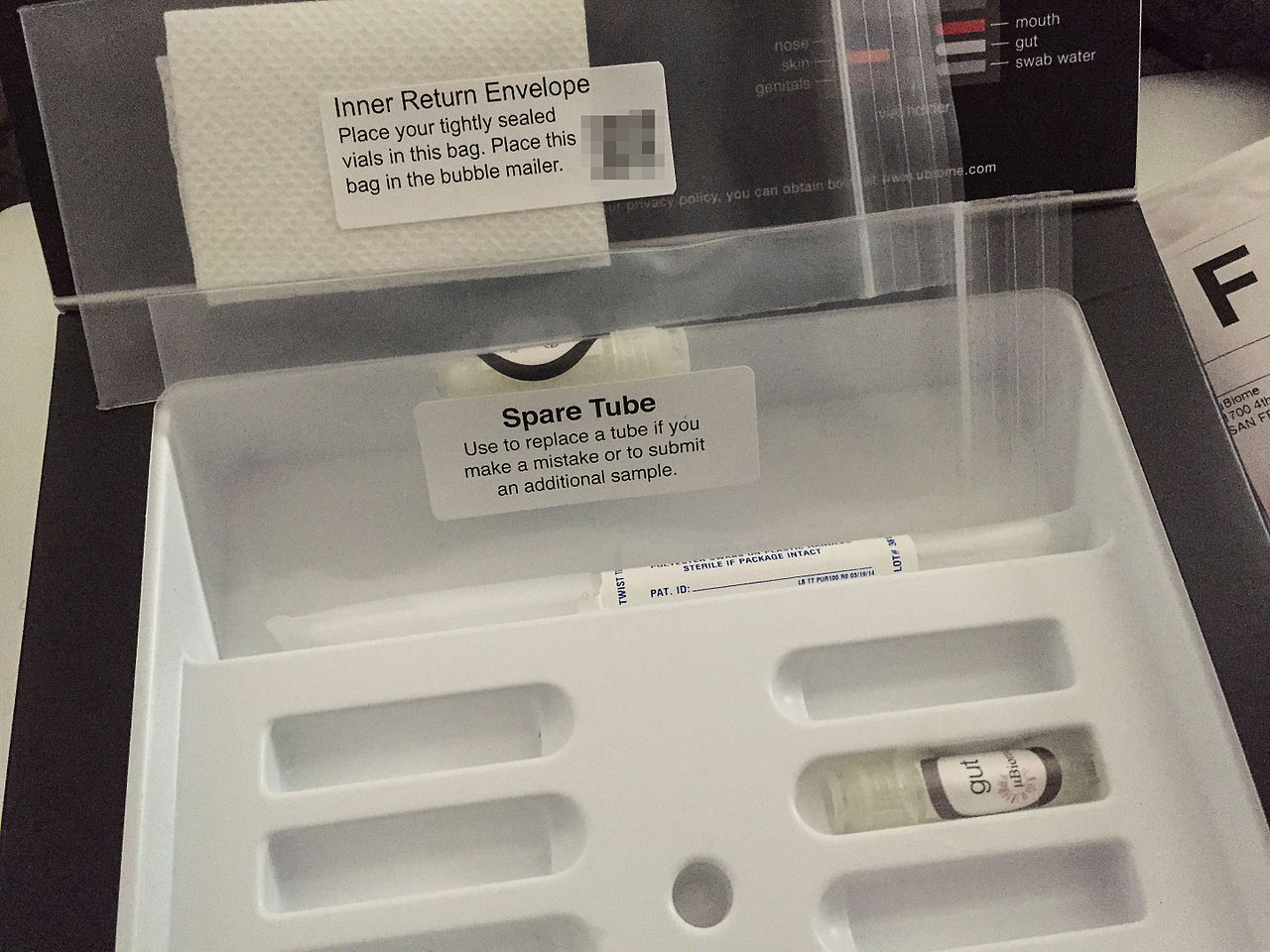 Gut bacteria sample for microbiome sequencing