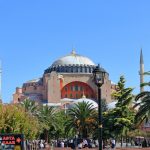 Hagia Sophia with its domes and minarets