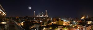 Hagia Sophia illuminated at night