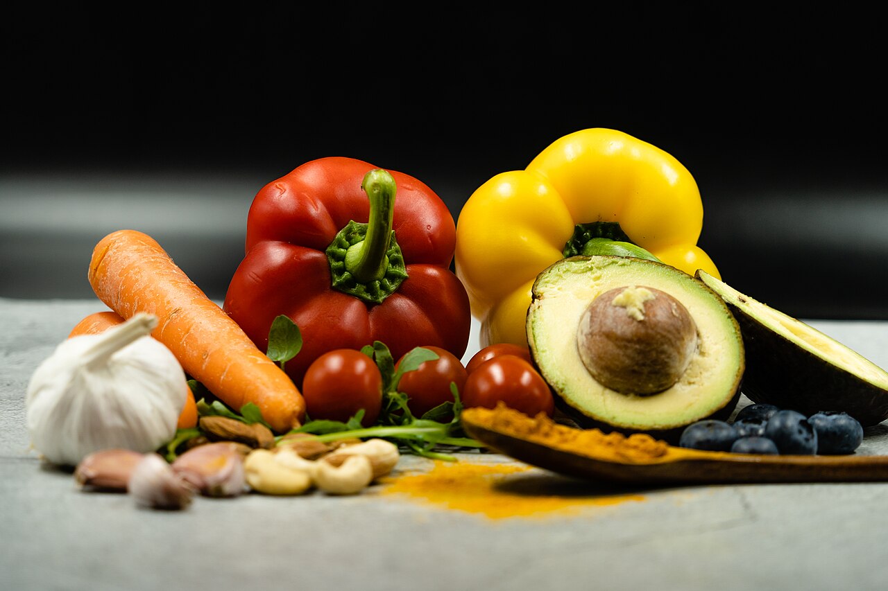 Colourful fruit and vegetables