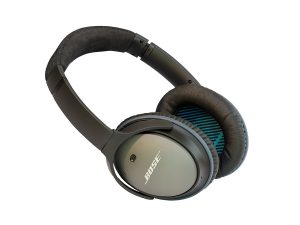 A pair of active noise-cancelling headphones