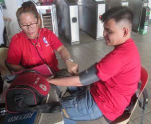 Measuring a person's blood pressure