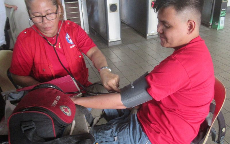 Measuring a person's blood pressure