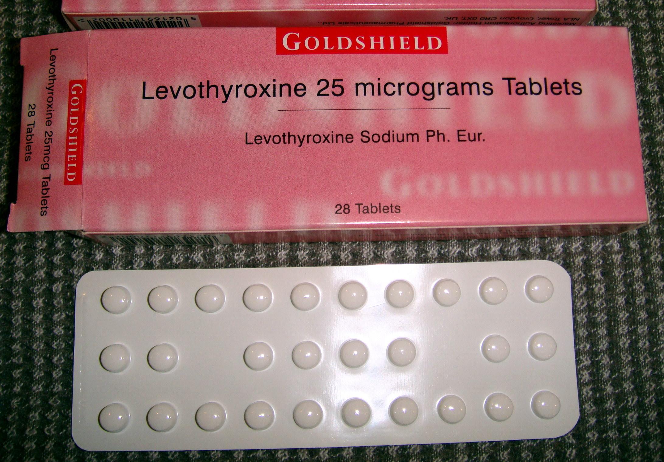 Levothyroxine, the standard thyroid hormone replacement medicine — Wikimedia Commons (public domain)