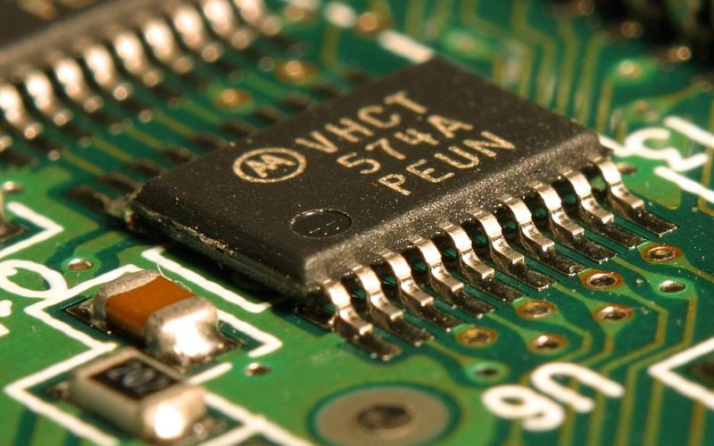 An integrated circuit on a microchip