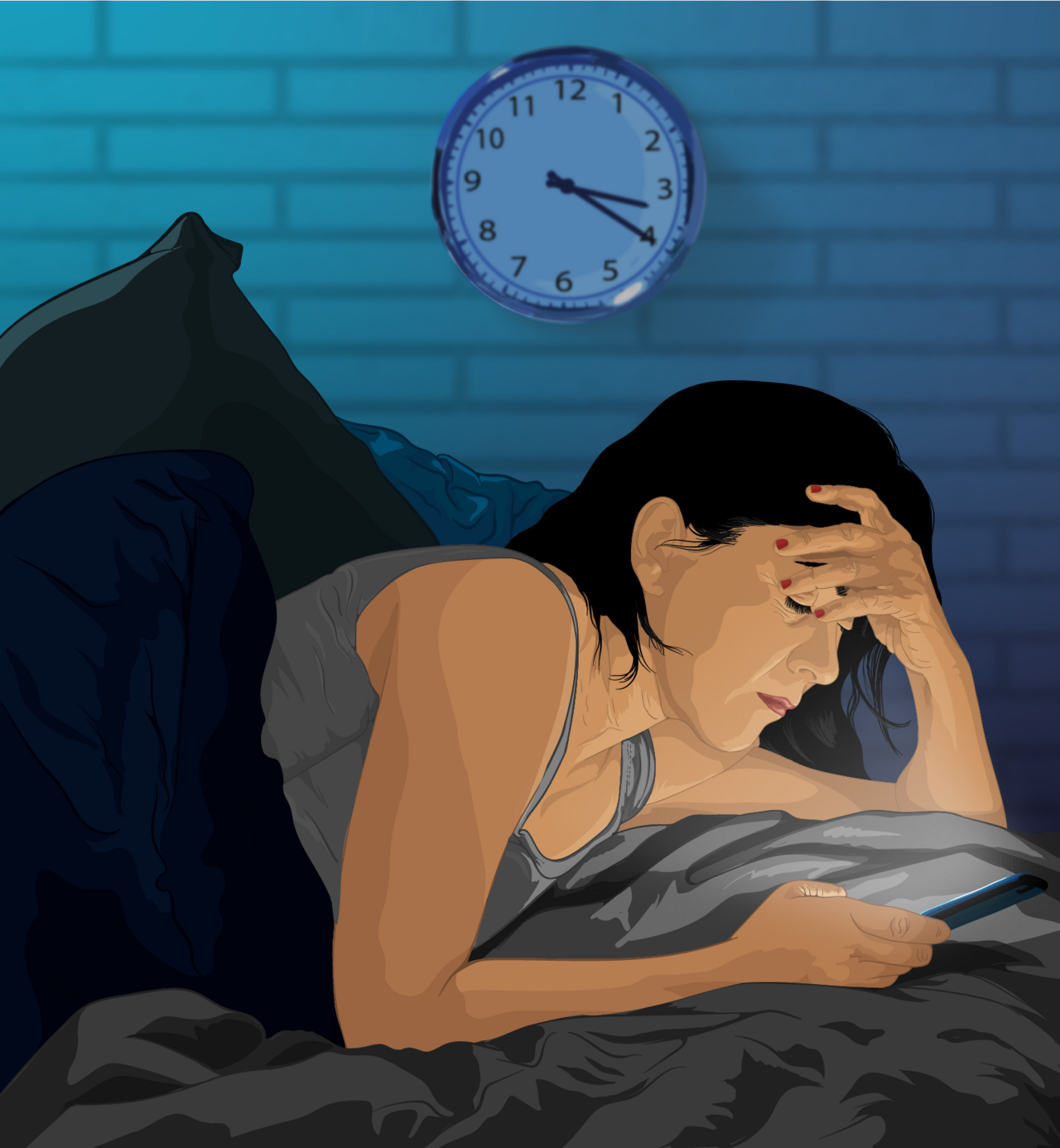 A person unable to sleep