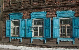 Central Irkutsk street with historic architecture