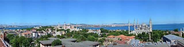 The historic skyline of Sultanahmet in Istanbul