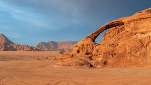The dramatic desert valley of Wadi Rum in southern Jordan