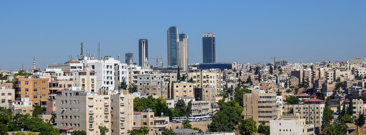 The hills and white buildings of Amman, the capital of Jordan