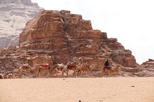 The arid mountains and valleys that cover much of Jordan
