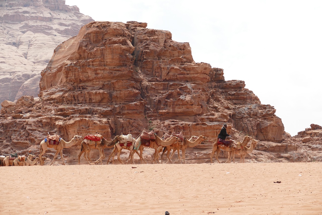 The arid mountains and valleys that cover much of Jordan