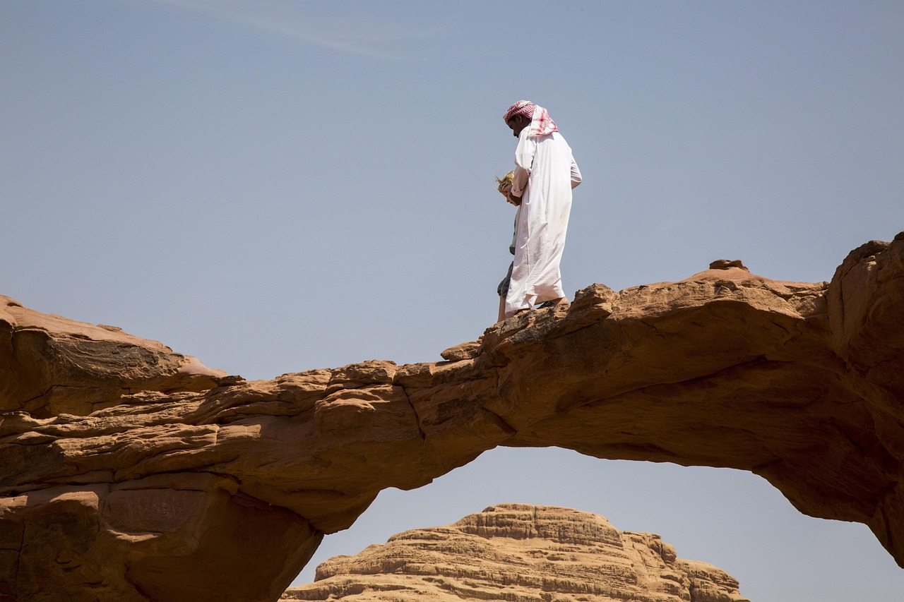 A Bedouin camp under the towering rock walls of Wadi Rum