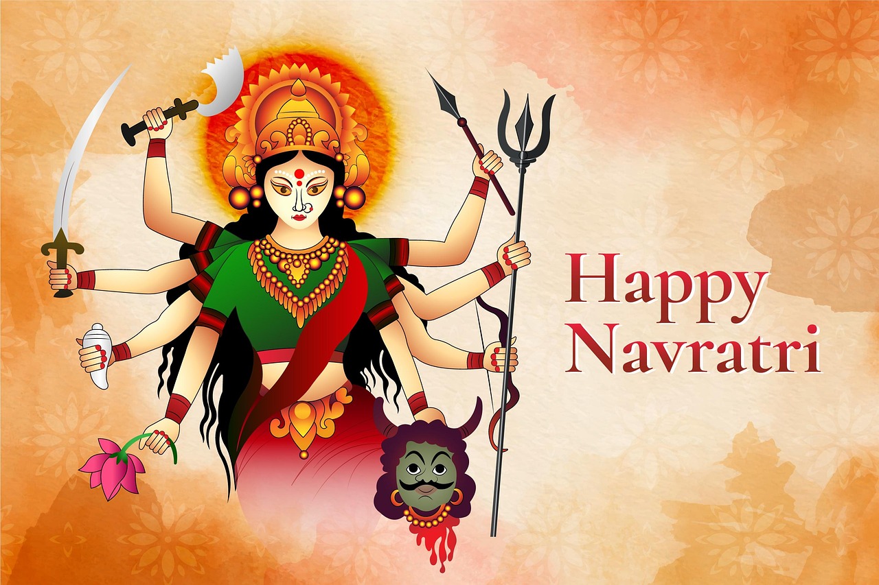An image of the goddess Durga, honoured in the great festival of Dashain