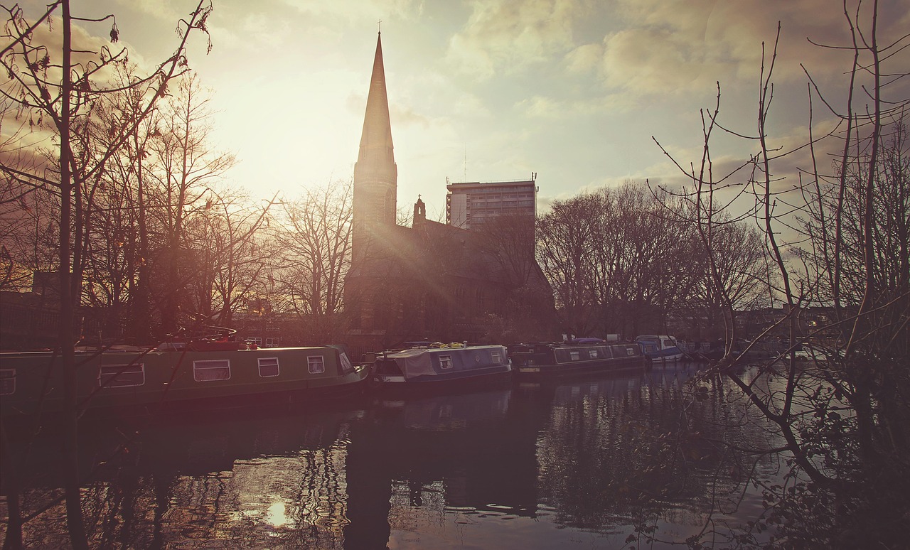 Narrowboats moored at Little Venice