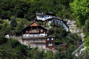 Hill village houses in Nepal