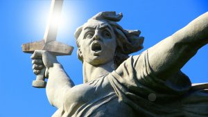 The Motherland Calls statue on Mamayev Kurgan in Volgograd