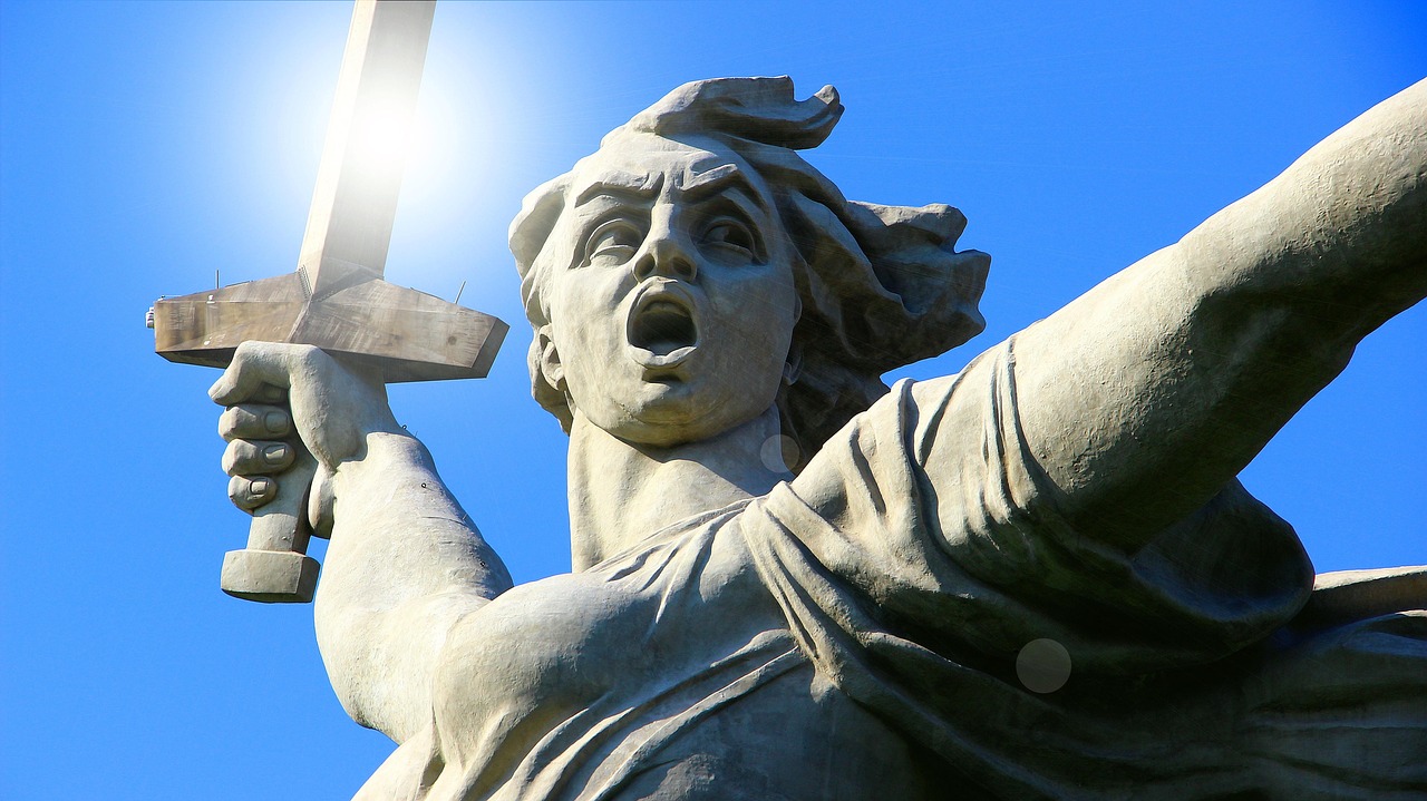 The Motherland Calls statue on Mamayev Kurgan in Volgograd