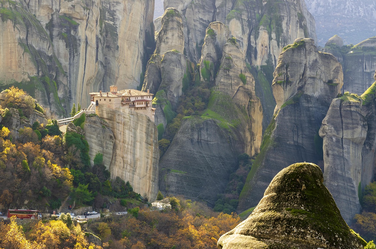 The monasteries of Meteora on their rock pillars