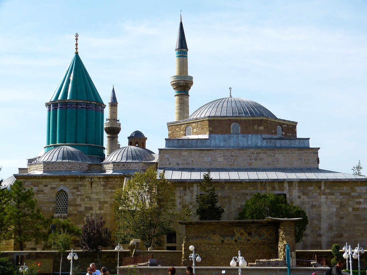 The green dome of the Mevlana Mausoleum in Konya