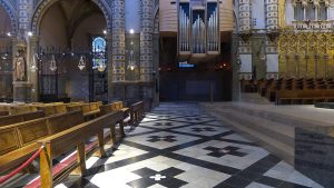 Inside the basilica of Montserrat