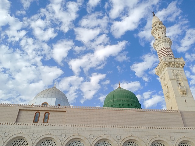 The green dome of the Prophet’s Mosque in Medina