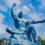 Peace Statue at the Nagasaki Peace Park, Japan