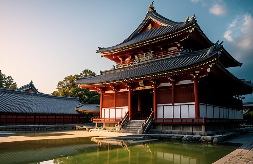 Temple and pagoda in Nara, Japan