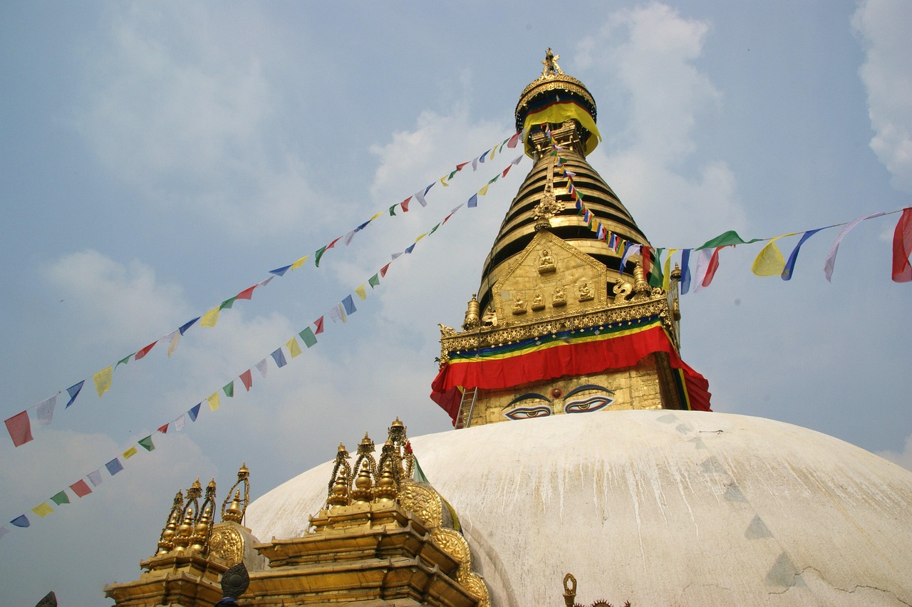 The great Boudhanath stupa, a centre of Newar Buddhist devotion