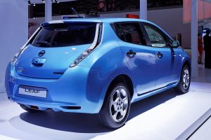 A Nissan Leaf electric car