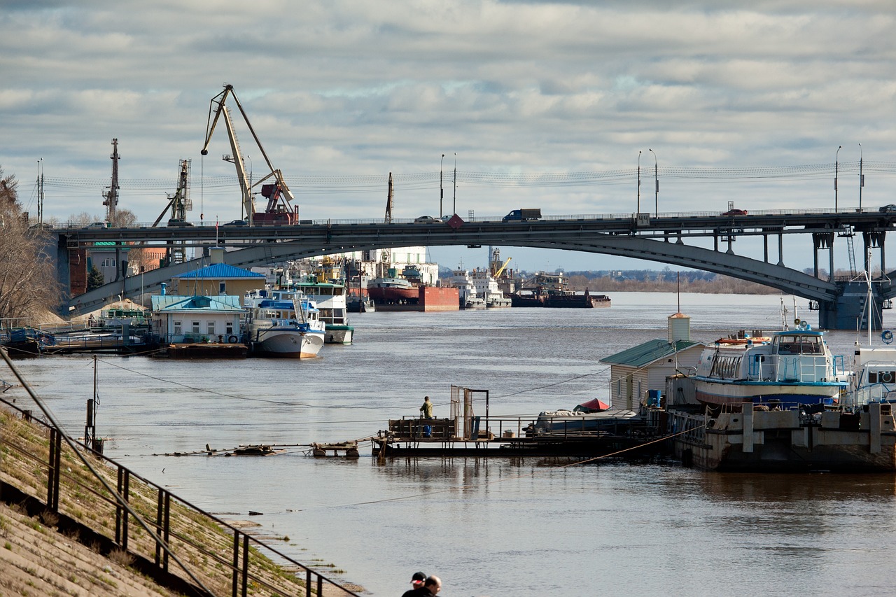 The Volga riverfront and bridge at Nizhny Novgorod