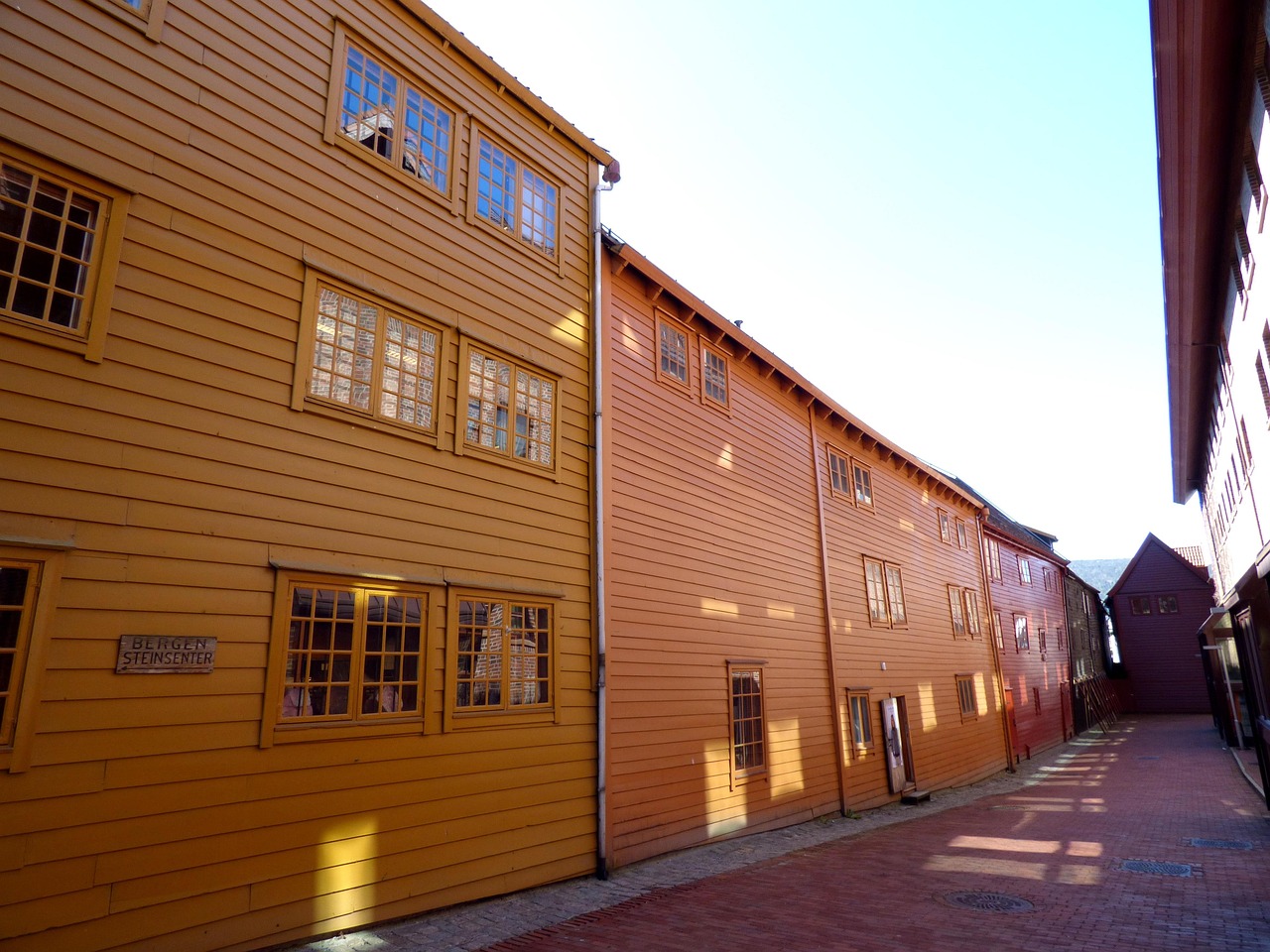 The colorful wooden wharf houses of Bergen, Norway historic Hanseatic trading port
