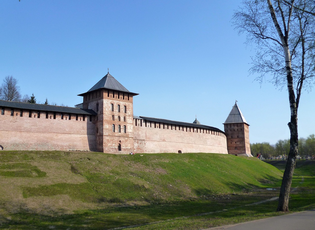 The Novgorod Kremlin and St Sophia Cathedral domes