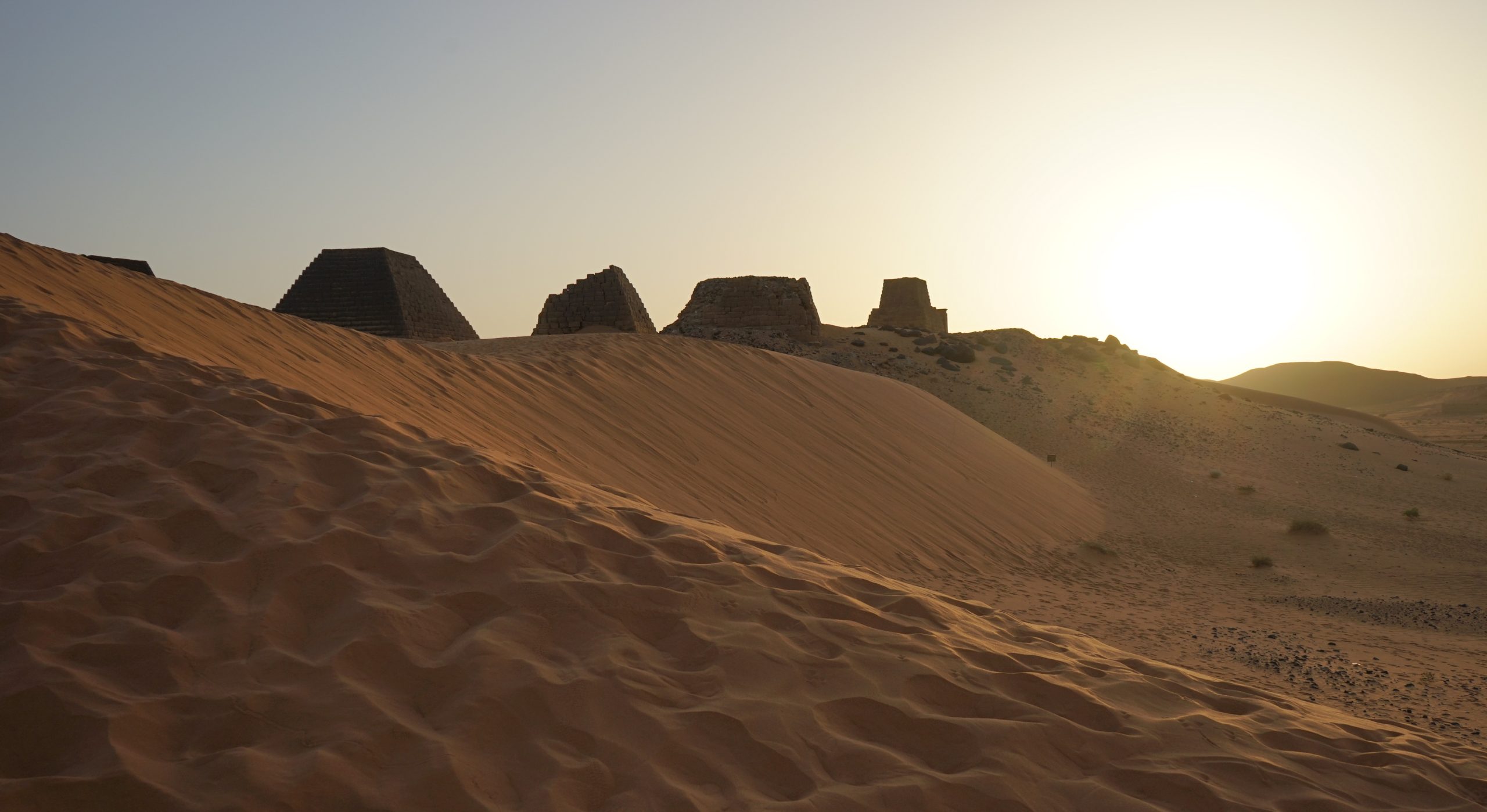 Steep Nubian pyramids in Sudan