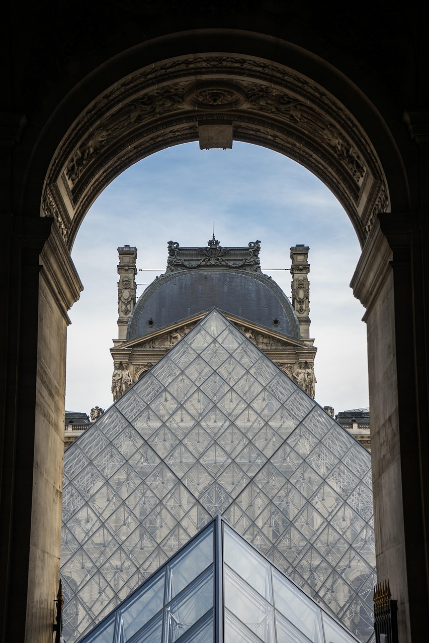 The Louvre and its glass pyramid