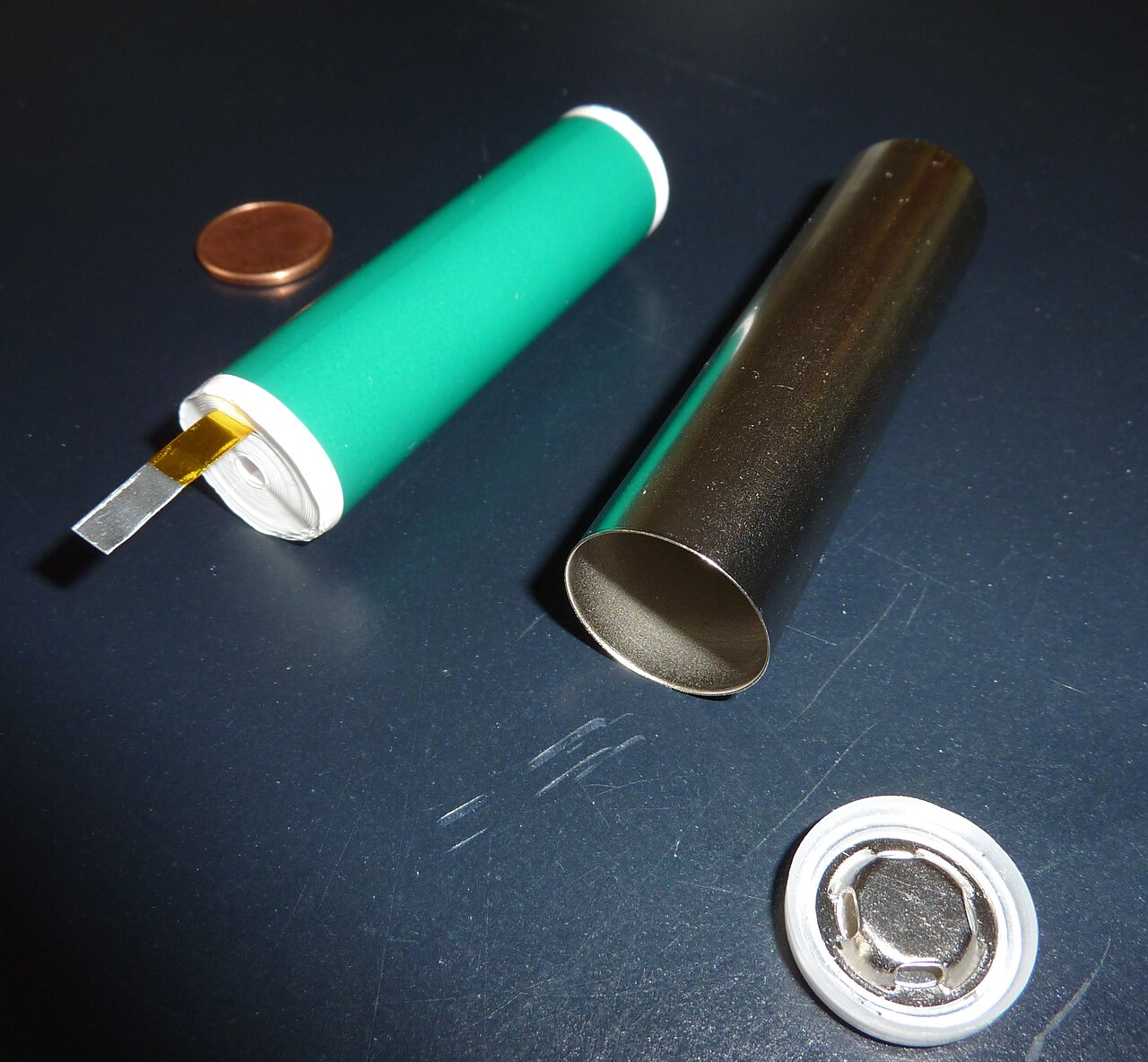 A cylindrical lithium-ion battery cell