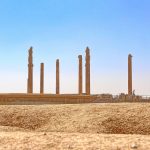 The ruins of Persepolis, the ceremonial capital of the ancient Achaemenid Persian Empire, a symbol of Iran’s deep imperial past.