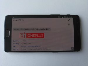 A smartphone display turned on