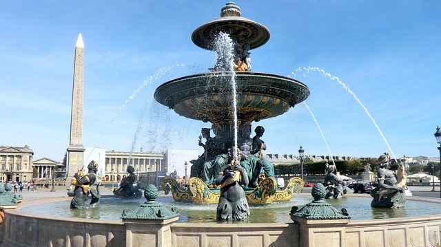 A fountain on the Place de la Concorde