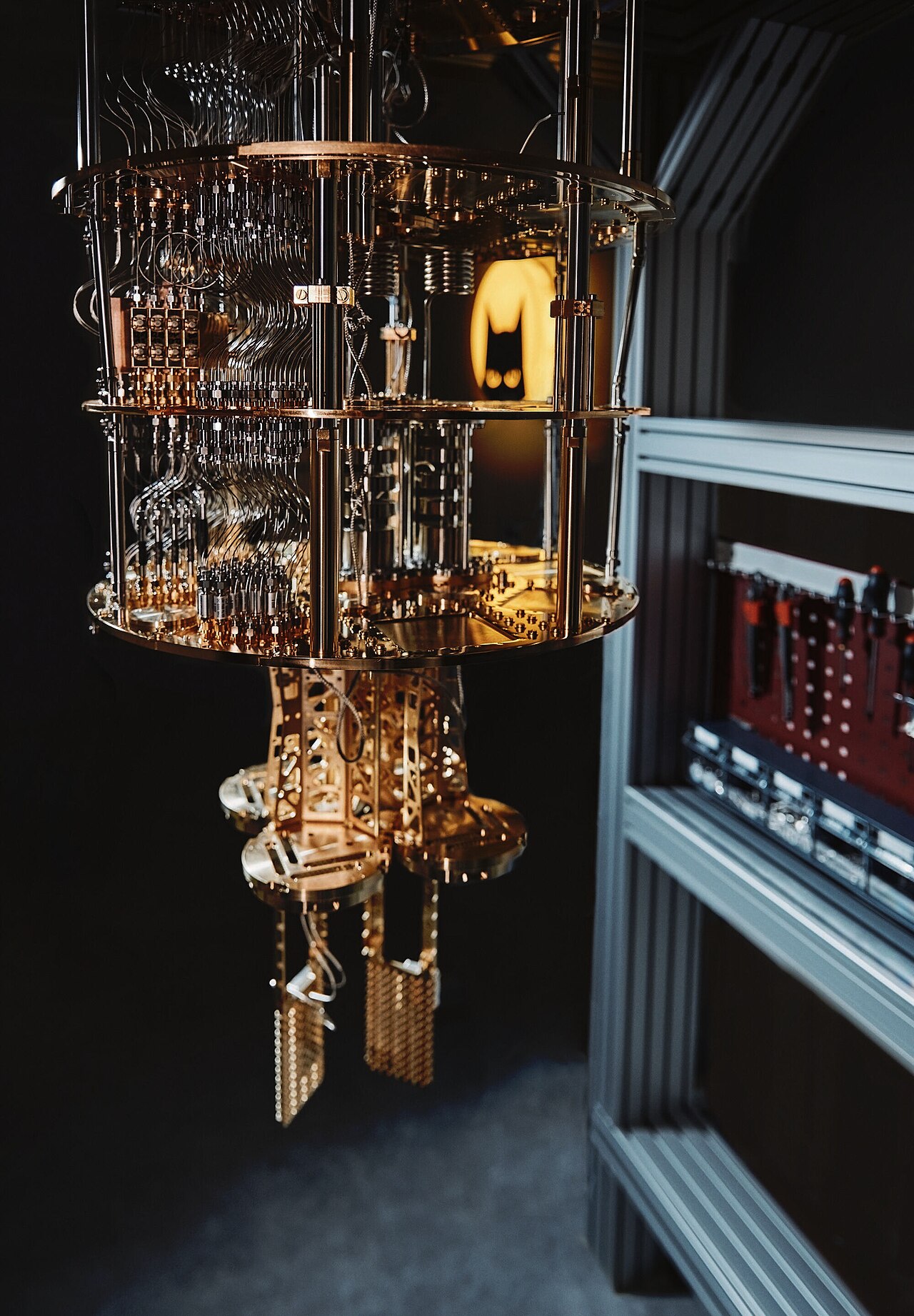 A cryostat used in quantum experiments