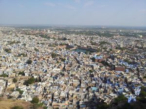 The blue-painted houses of the old city of Jodhpur