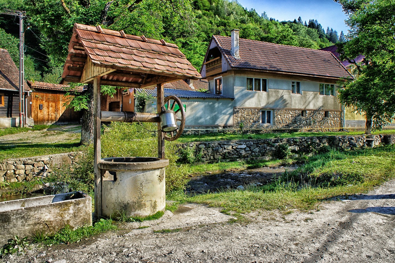 A traditional Romanian village in the Transylvanian countryside