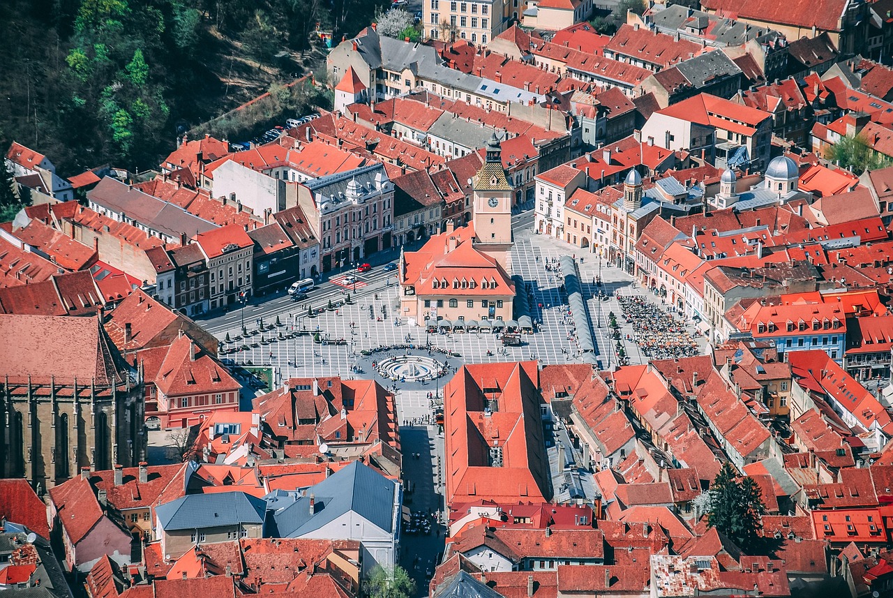 The old town of Brasov, a historic Saxon city in Transylvania