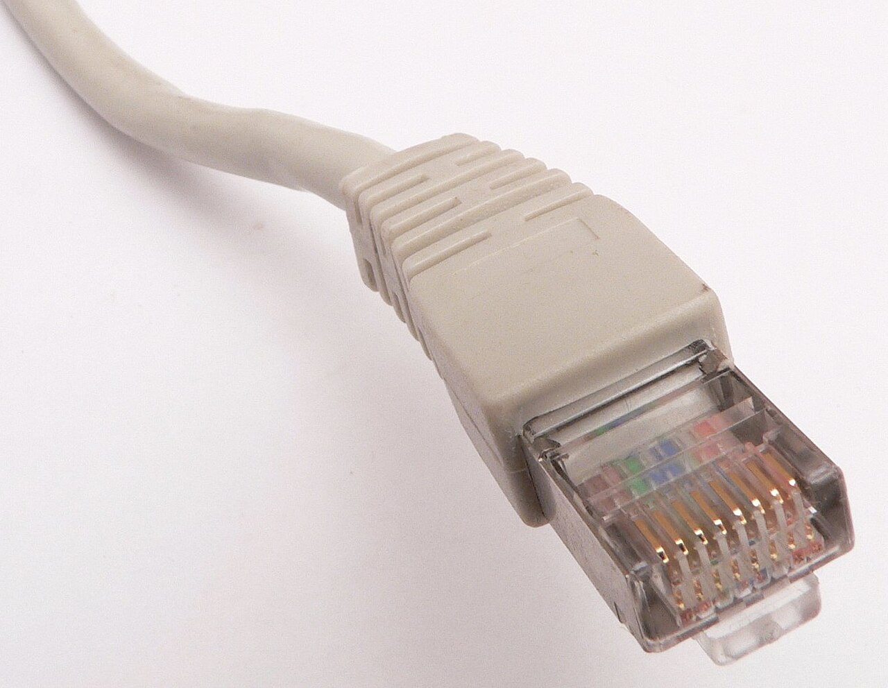 An Ethernet RJ45 cable connector