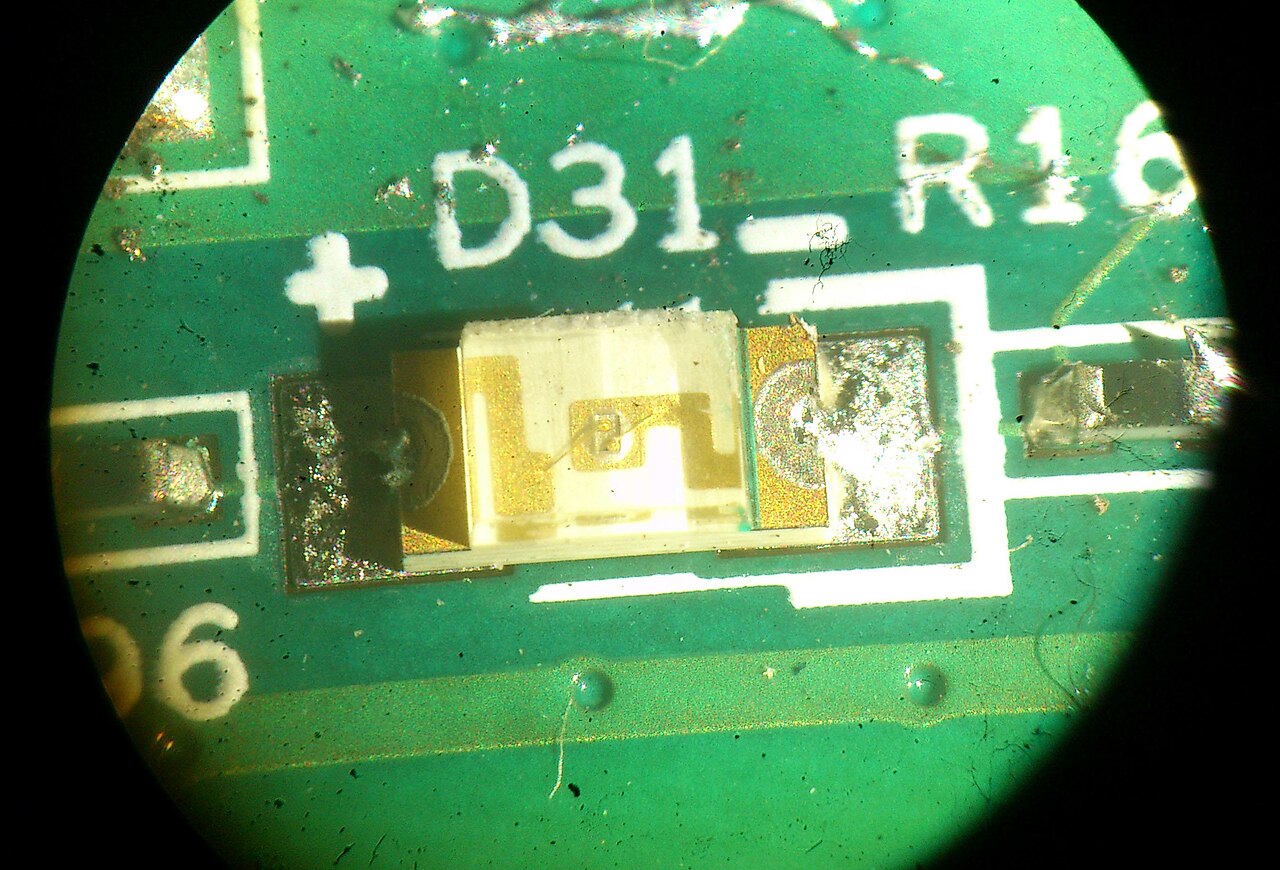 The circuit board inside a wireless router