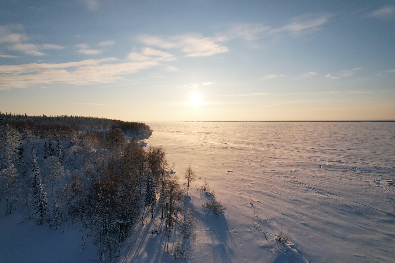 A frozen northern river in the Russian Arctic, akin to the great rivers of Sakha