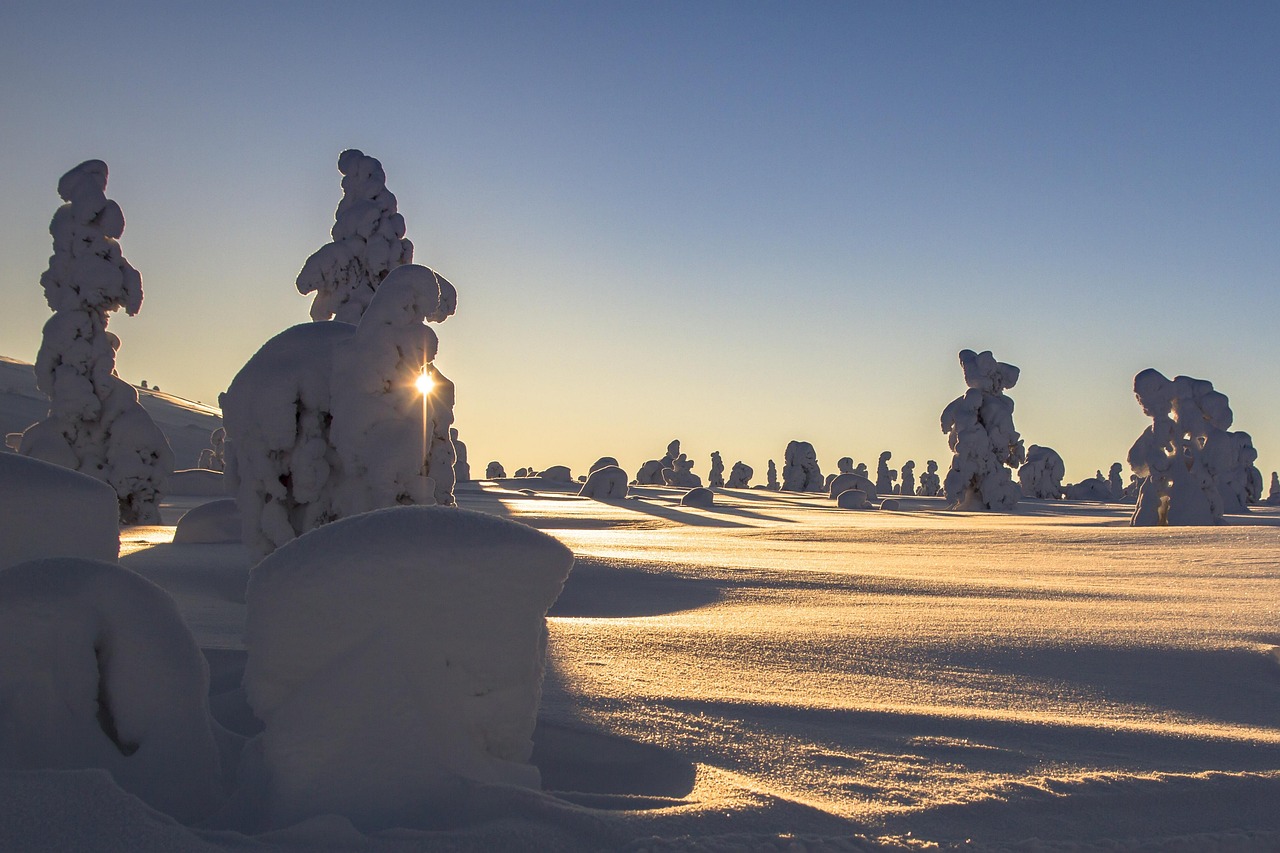 Snow-covered Lapland scenery in the Sami cultural region